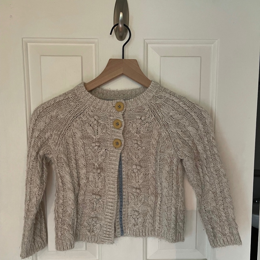 Girls Size 5-6 Mini Boden Cable Cardigan